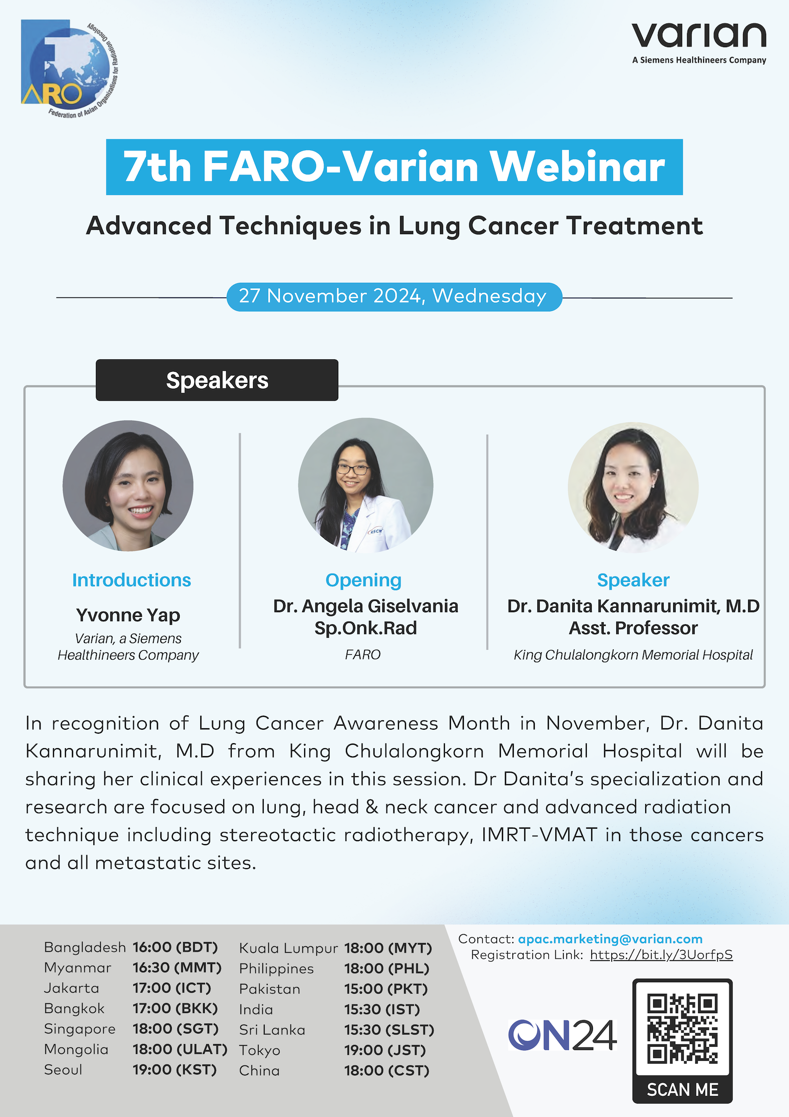 The 7th FARO-Varian Webinar: Advanced Techniques in Lung Cancer Treatment