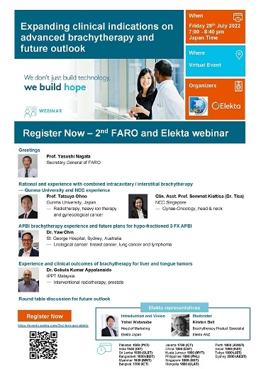 2nd FARO-Elekta Webinar: Expanding clinical indications on advanced brachytherapy and future outlook